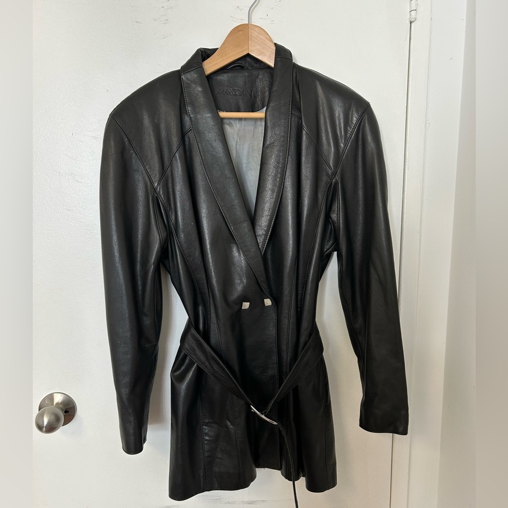 Marc Cain Vintage leather black jacket